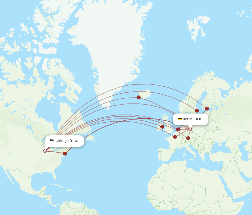 ORD-BER flight routes