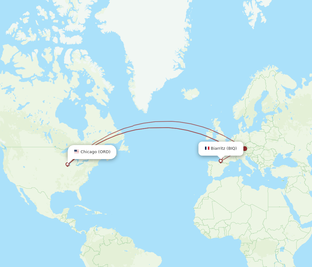 ORD-BIQ flight routes