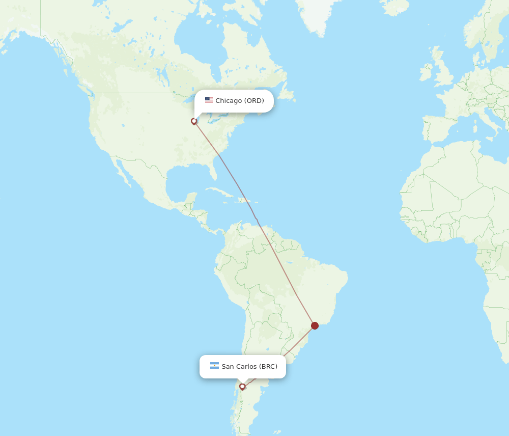 ORD-BRC flight routes