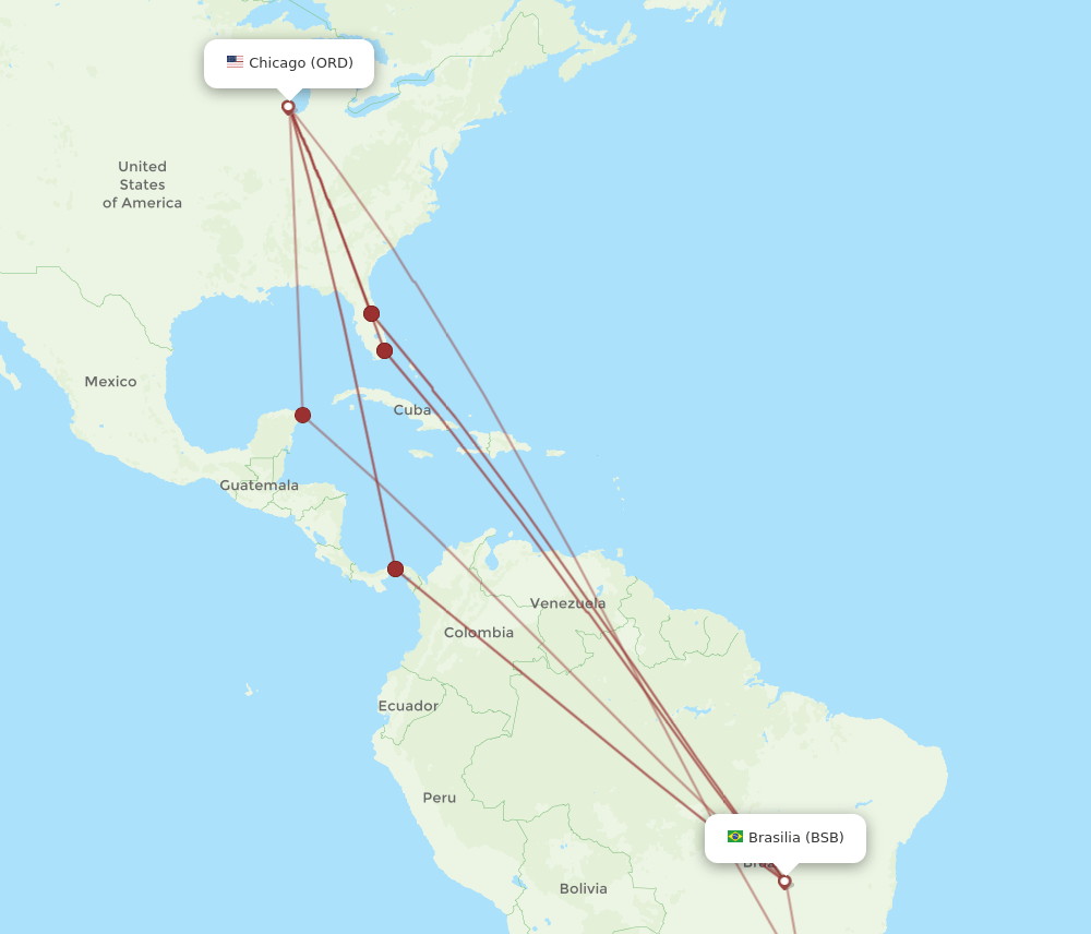ORD-BSB flight routes