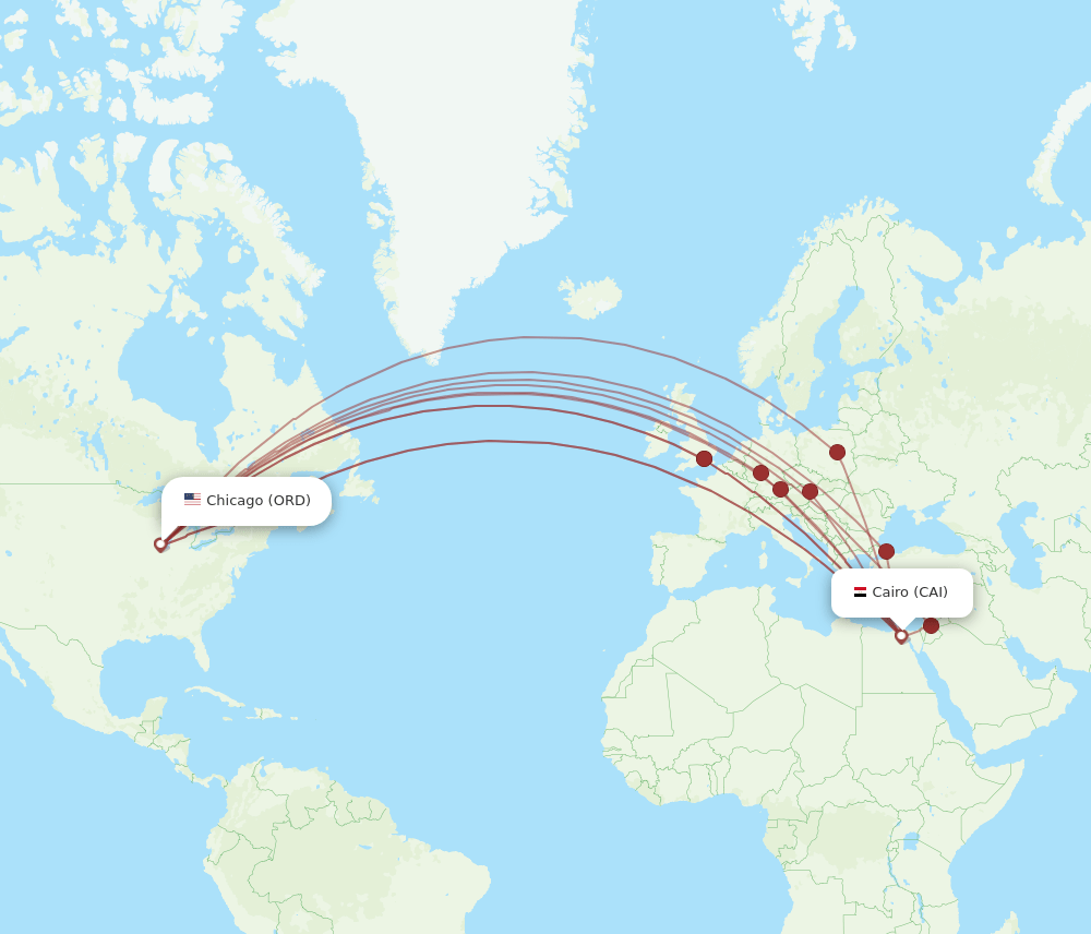 ORD-CAI flight routes