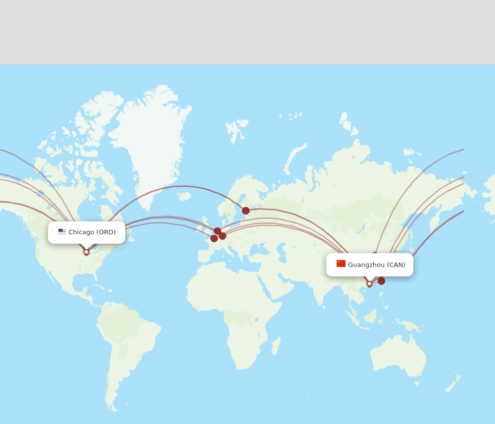 ORD-CAN flight routes
