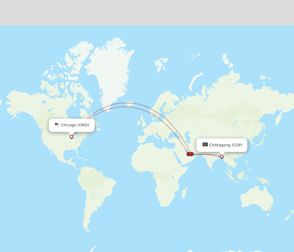 ORD-CGP flight routes