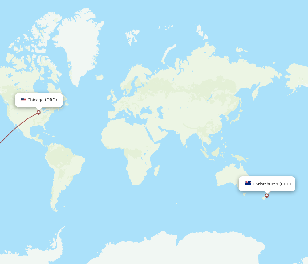 ORD-CHC flight routes