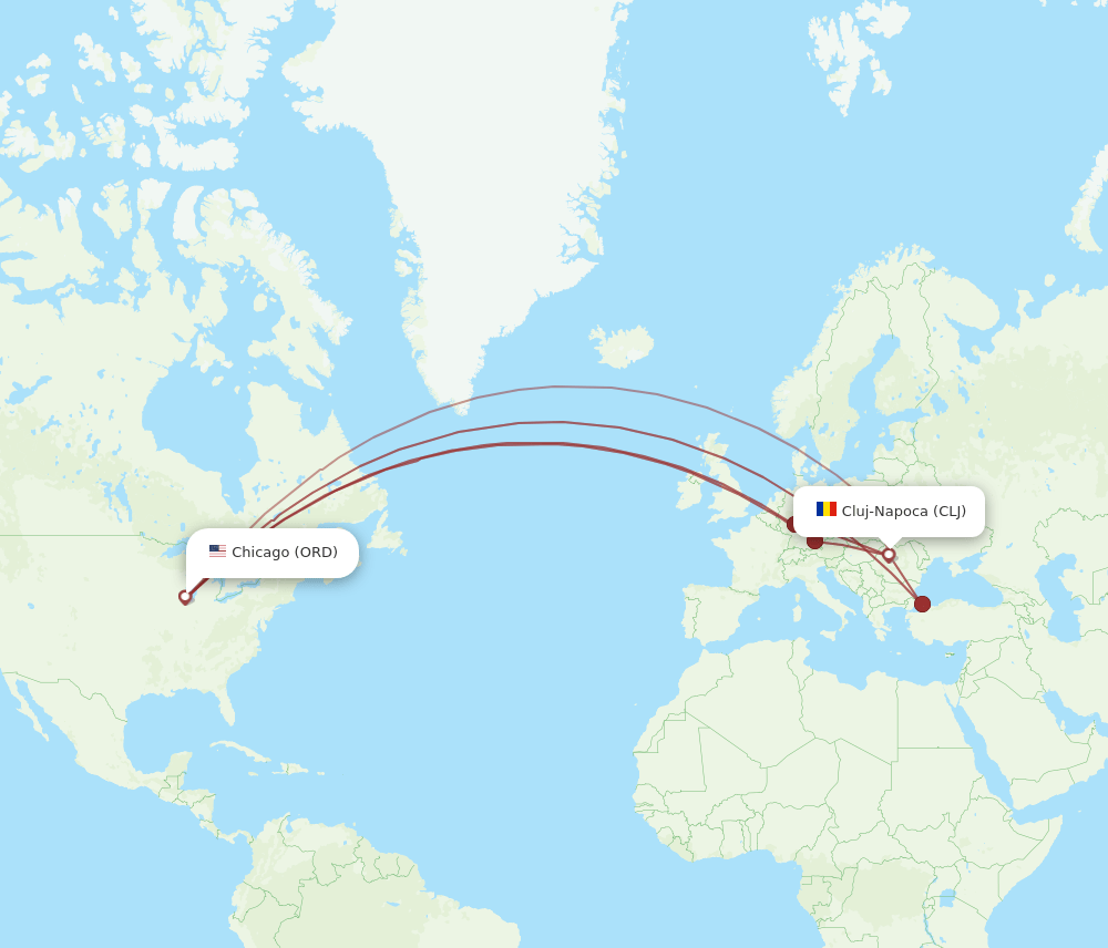 ORD-CLJ flight routes