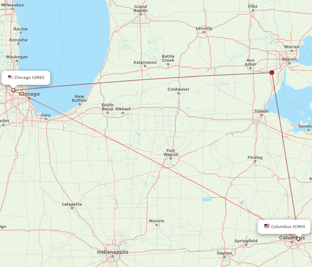 ORD-CMH flight routes
