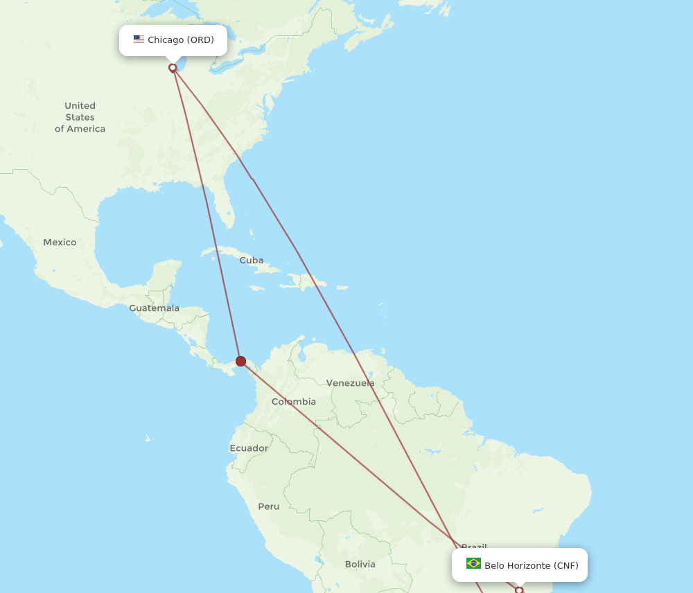 ORD-CNF flight routes