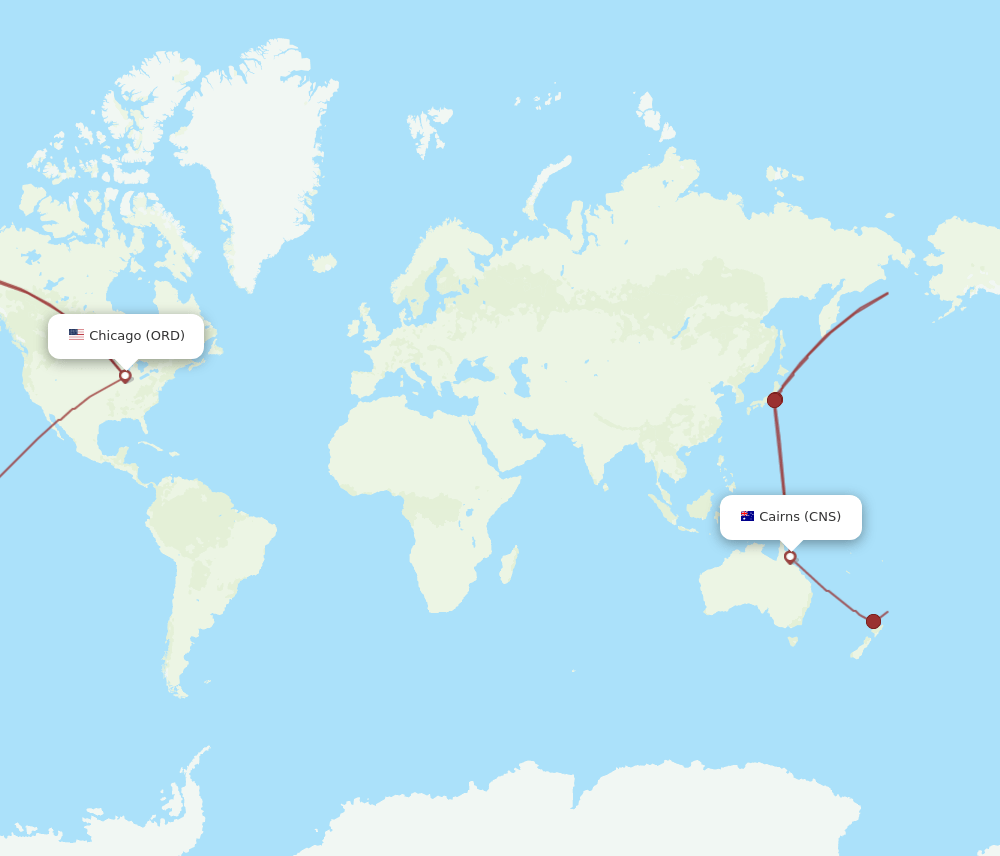 ORD-CNS flight routes