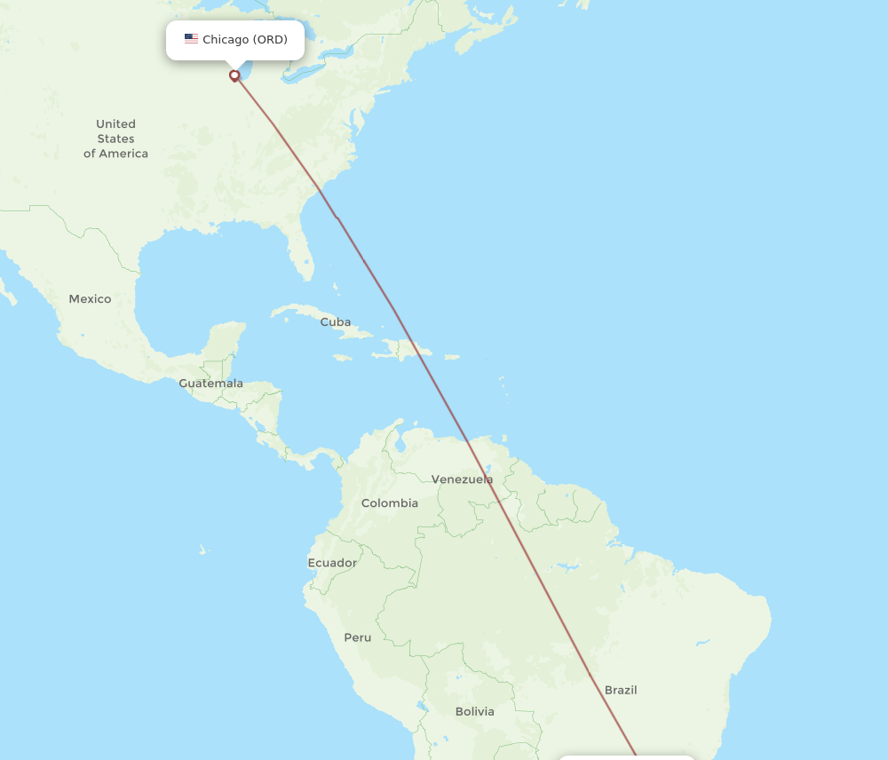 ORD-CWB flight routes