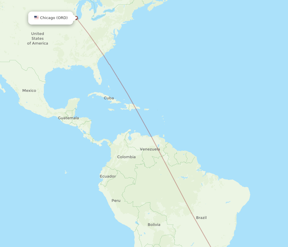 ORD-CXJ flight routes