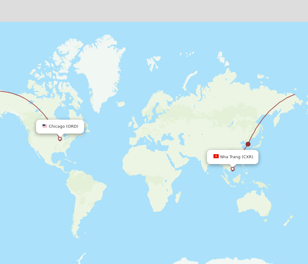 ORD-CXR flight routes