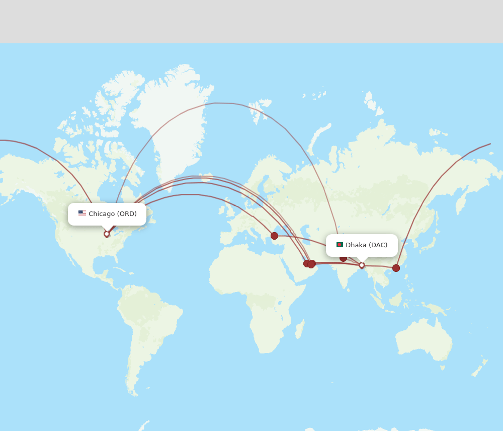 ORD-DAC flight routes