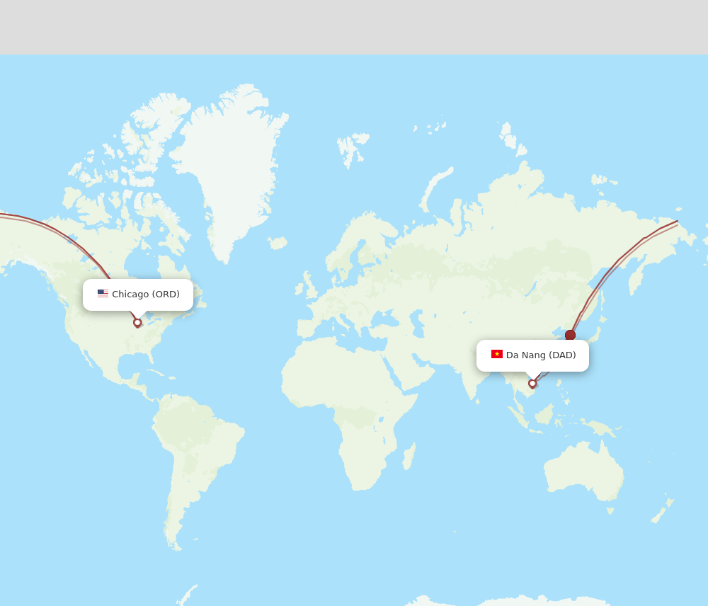 ORD-DAD flight routes