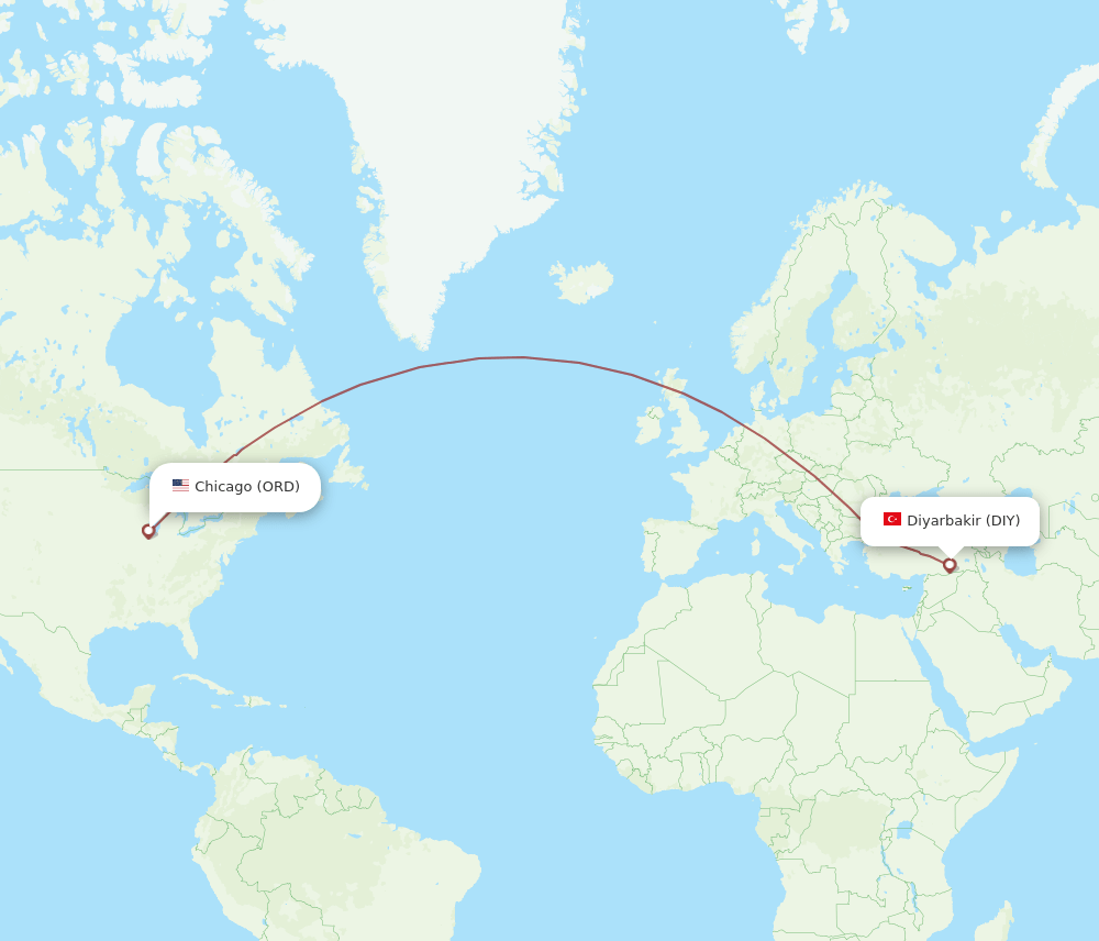 ORD-DIY flight routes