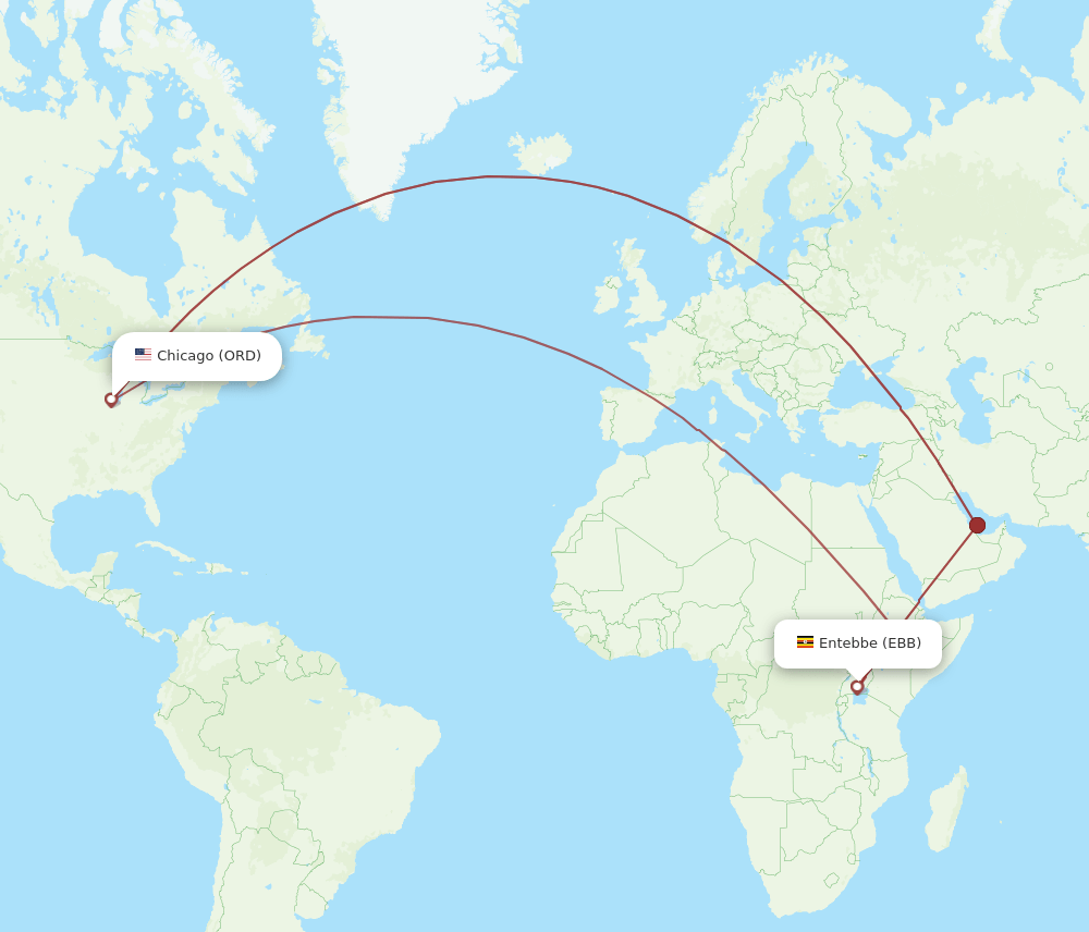 ORD-EBB flight routes
