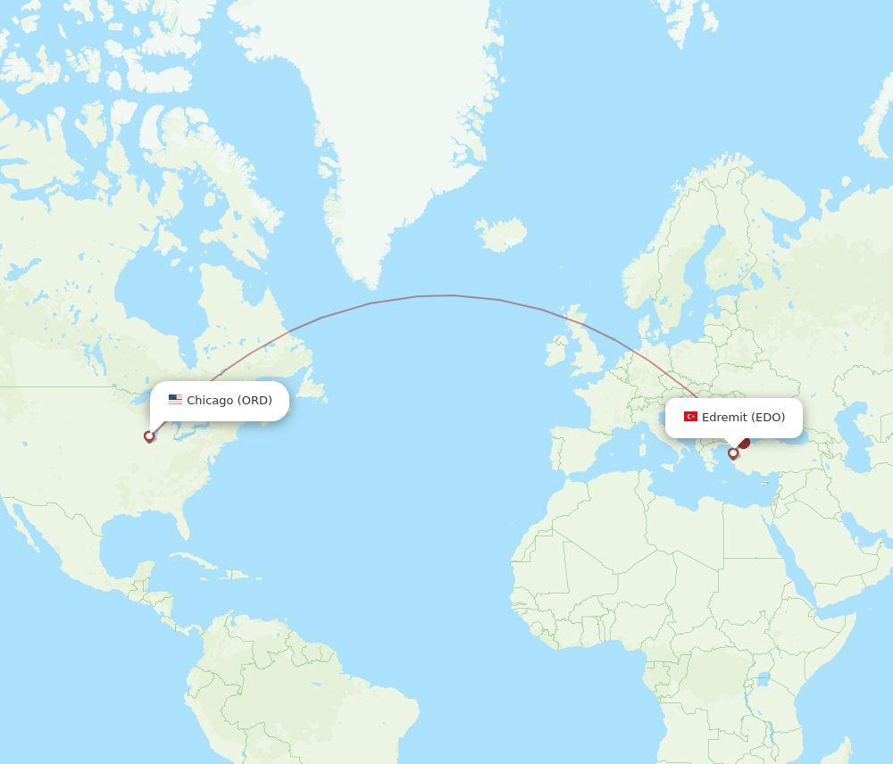 ORD-EDO flight routes