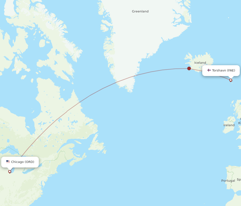 ORD-FAE flight routes