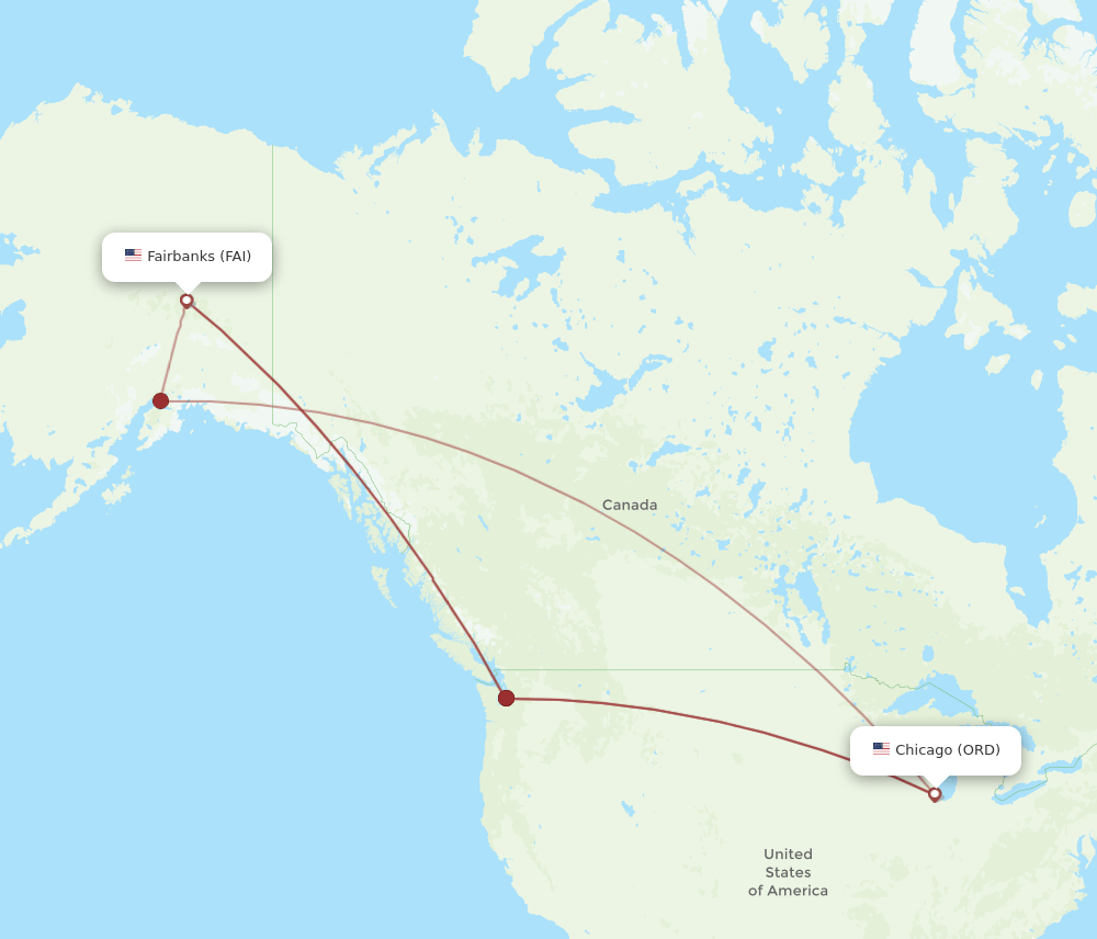 ORD-FAI flight routes