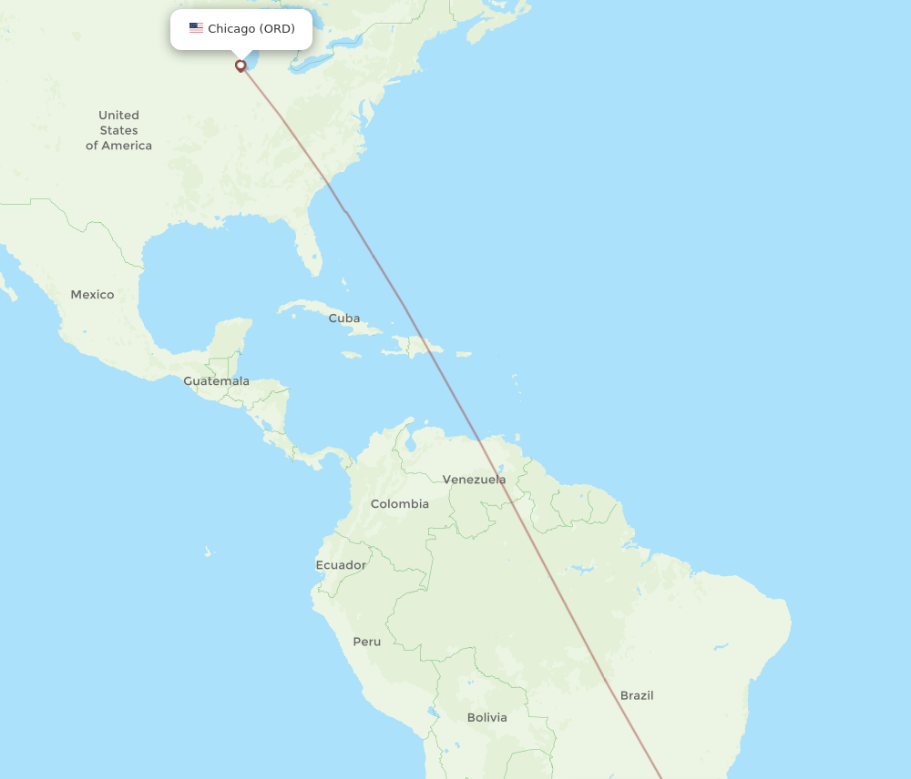ORD to FLN flights and routes map