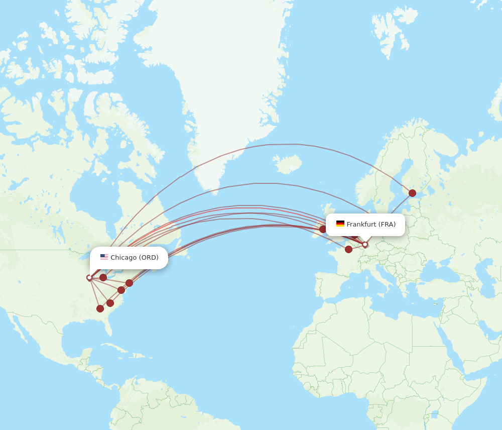 ORD to FRA flights and routes map