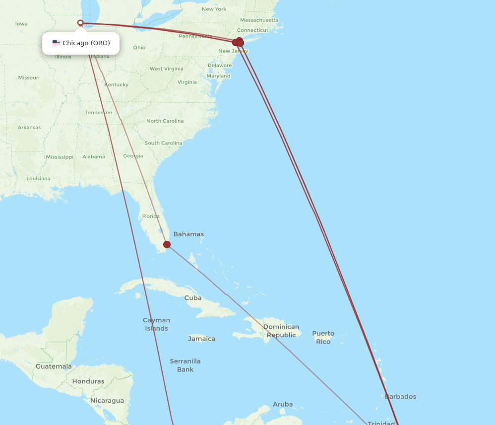 ORD-GEO flight routes