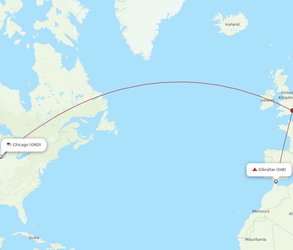 ORD-GIB flight routes