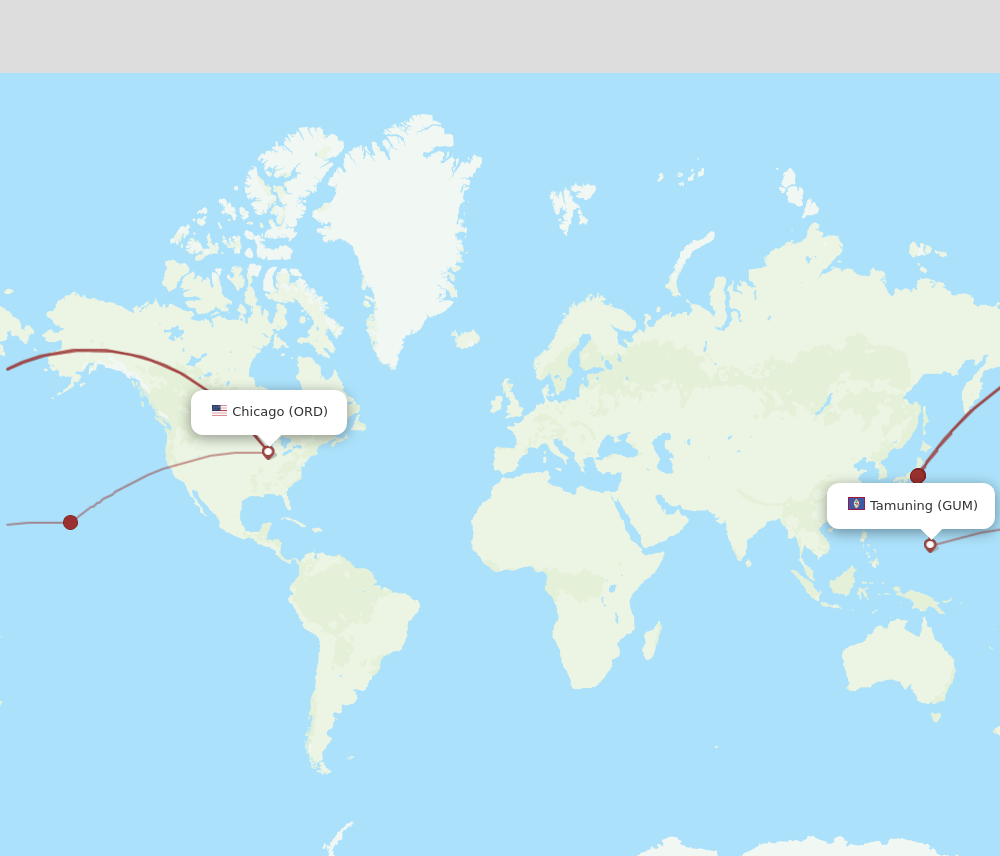 ORD-GUM flight routes