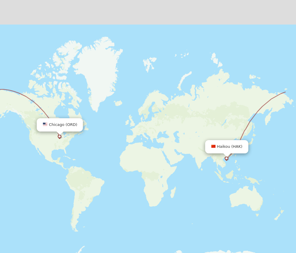 ORD-HAK flight routes