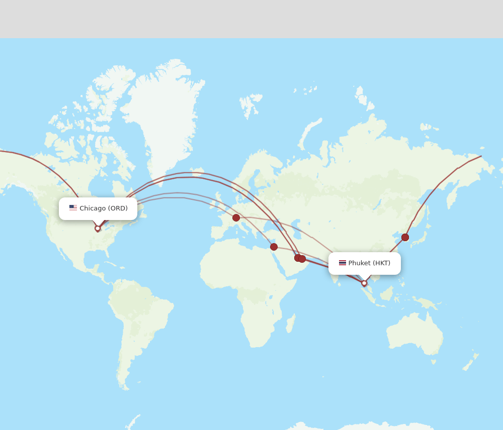 ORD-HKT flight routes