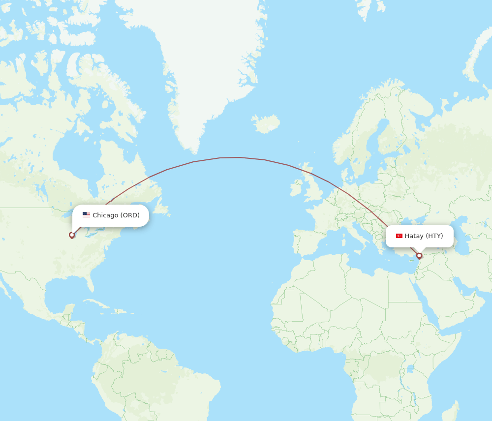 ORD-HTY flight routes
