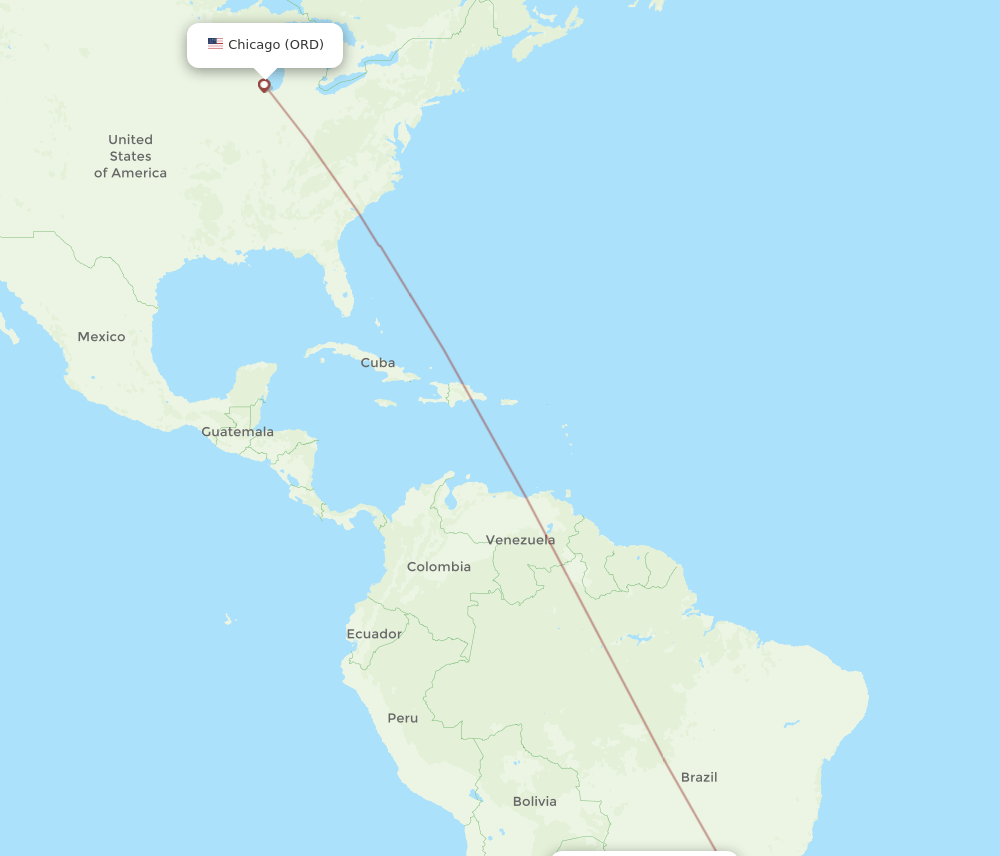 ORD to IGU flights and routes map