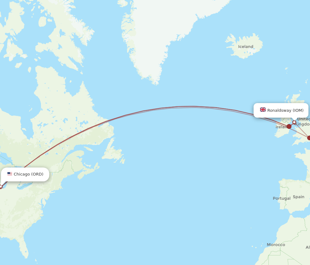 ORD-IOM flight routes