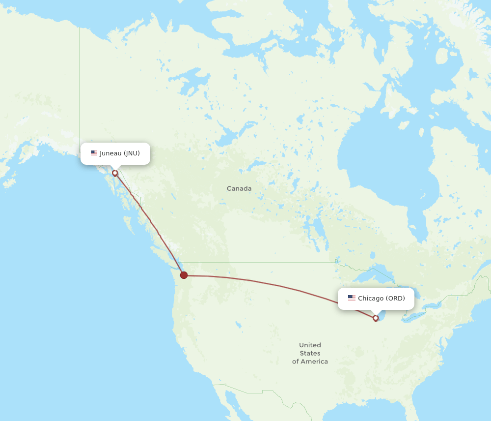 ORD-JNU flight routes
