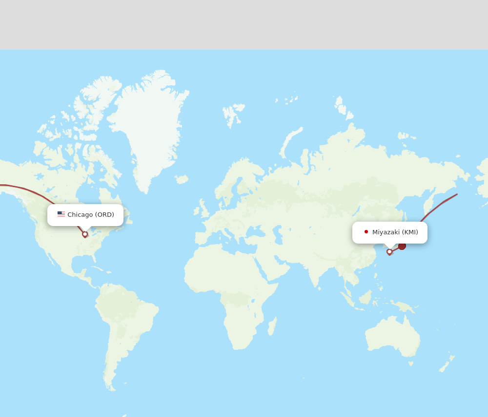 ORD-KMI flight routes