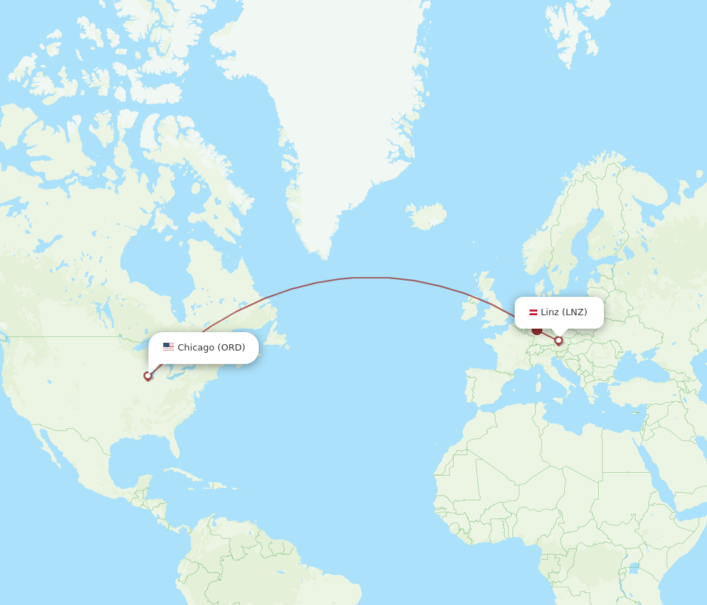 ORD-LNZ flight routes