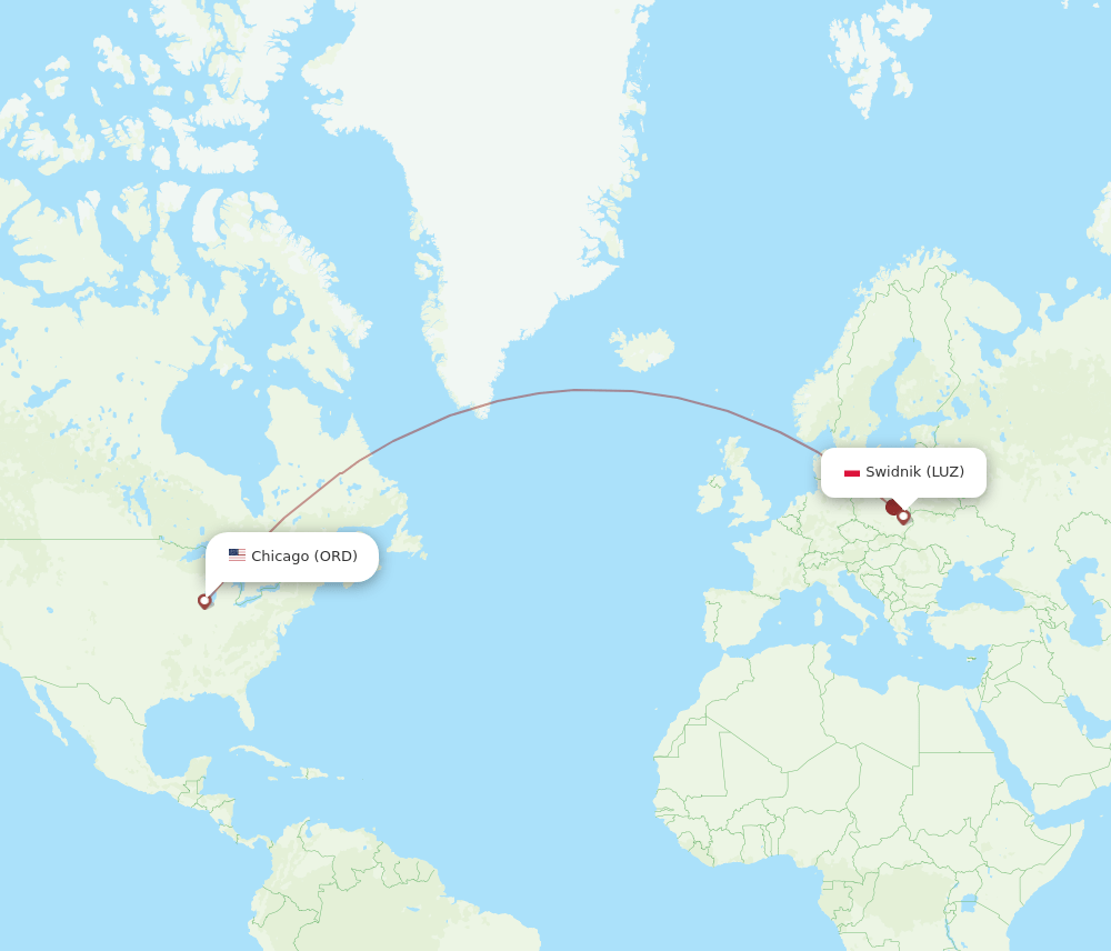 ORD-LUZ flight routes