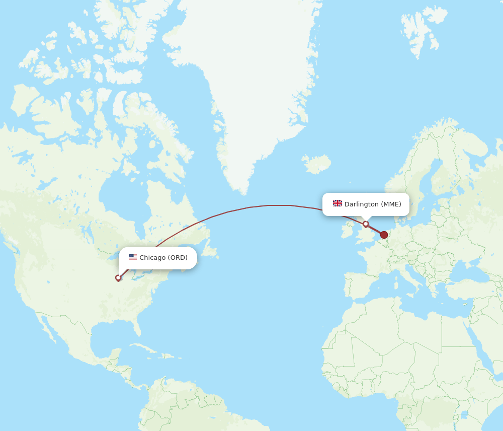 ORD-MME flight routes