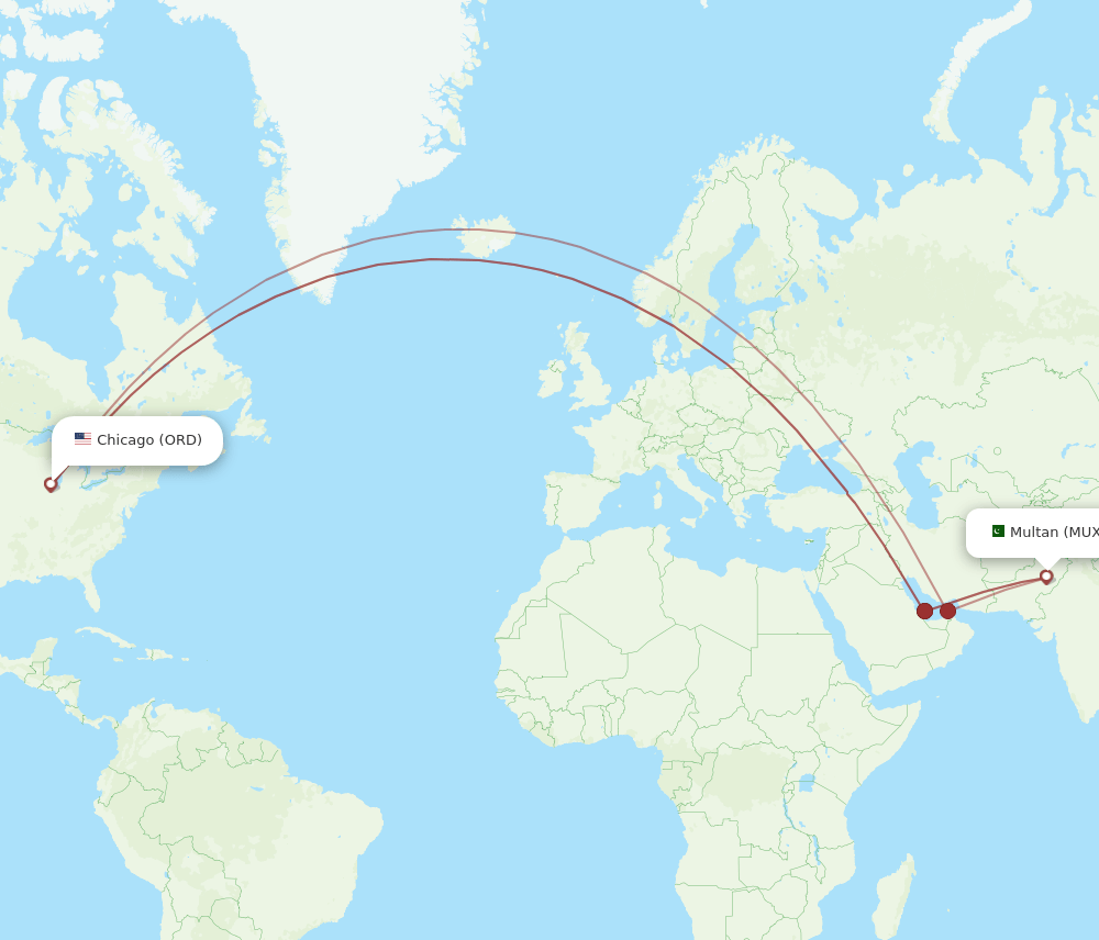 ORD-MUX flight routes
