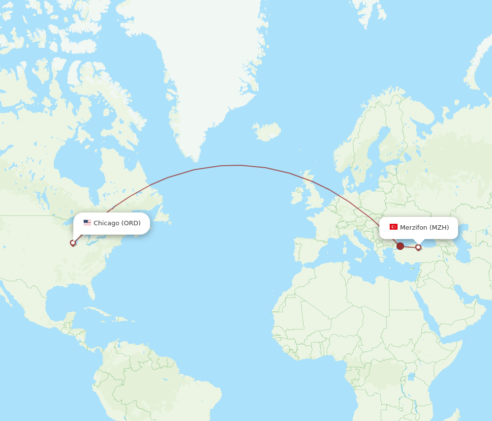 ORD-MZH flight routes