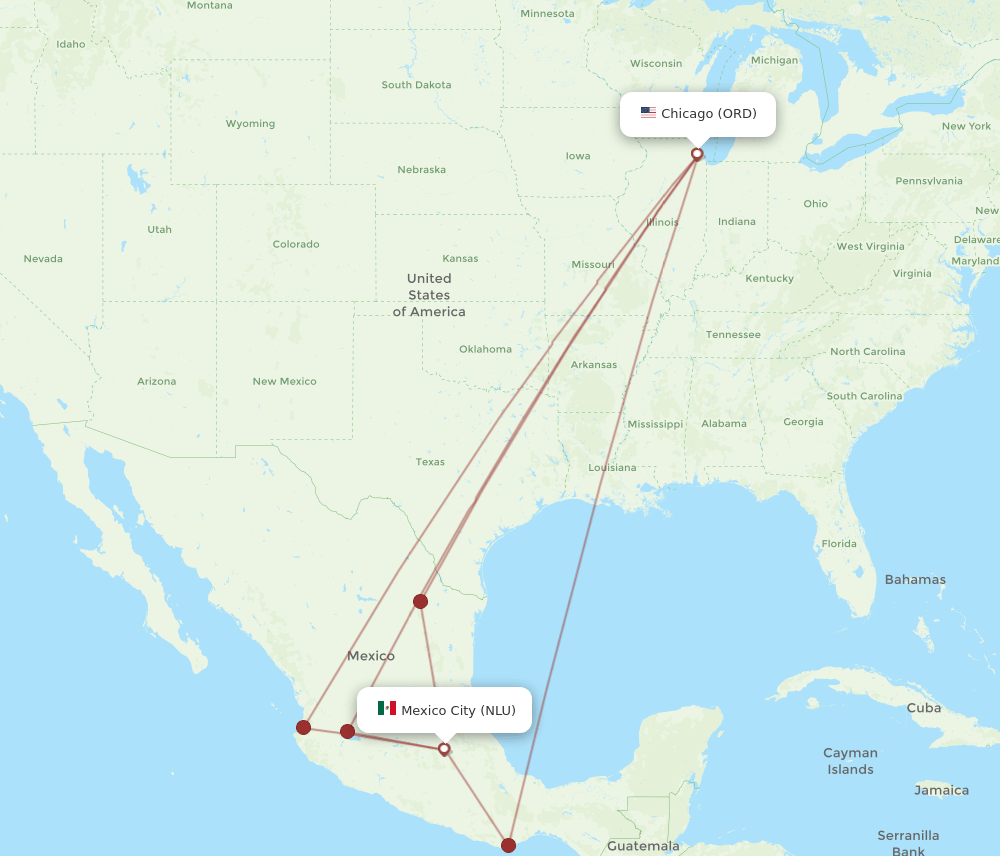 ORD-NLU flight routes