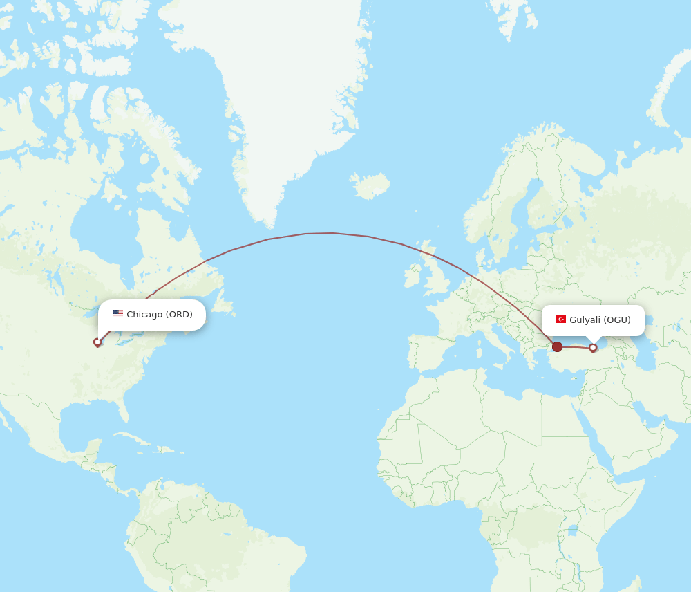 ORD-OGU flight routes
