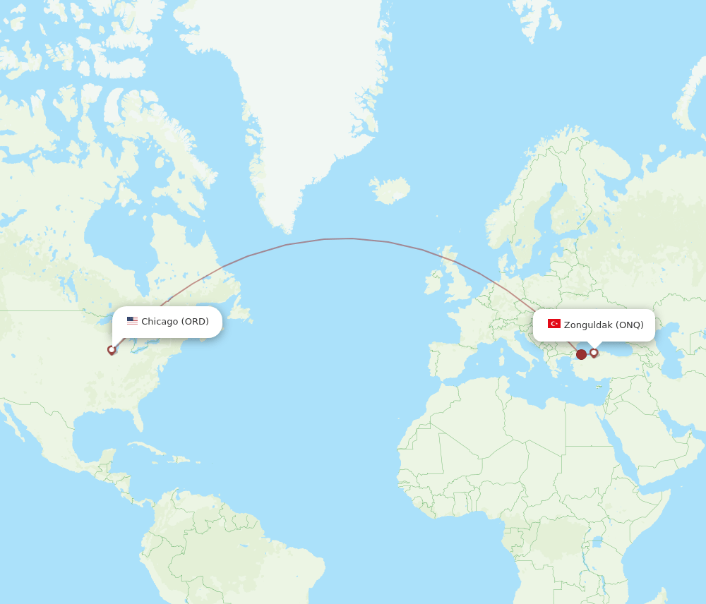 ORD-ONQ flight routes