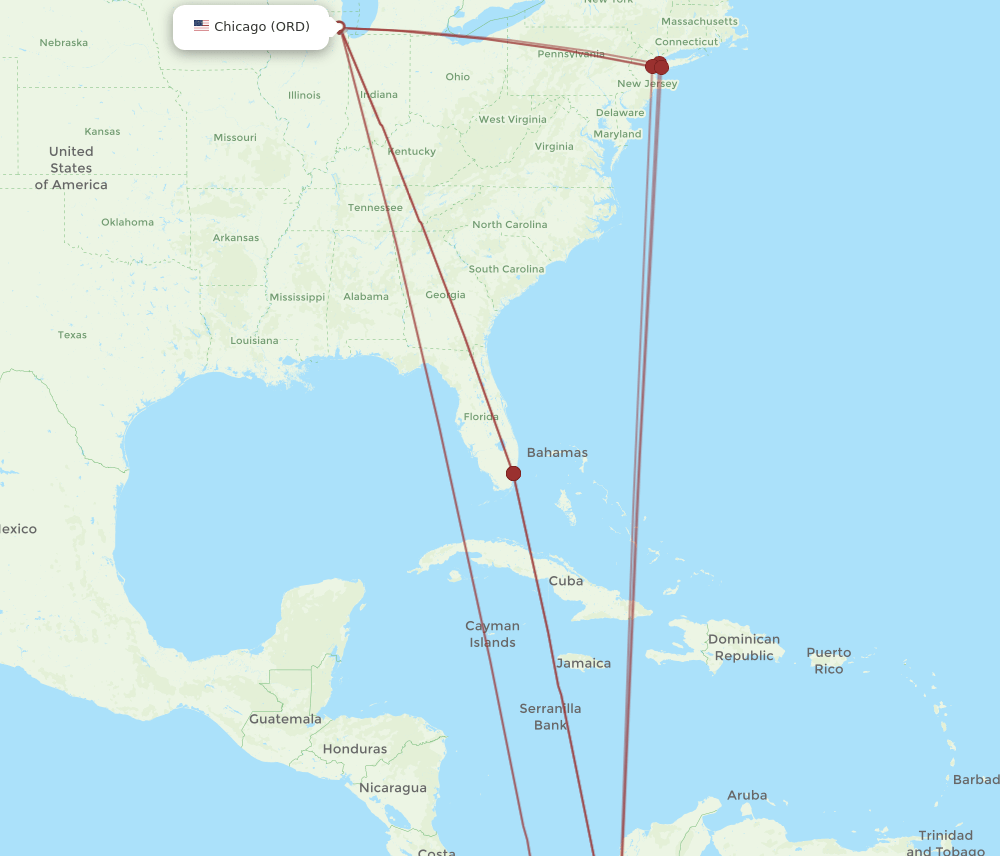 ORD-PEI flight routes