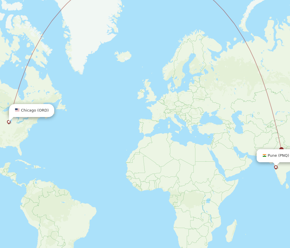 ORD-PNQ flight routes