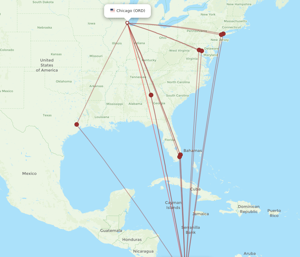 ORD-PTY flight routes