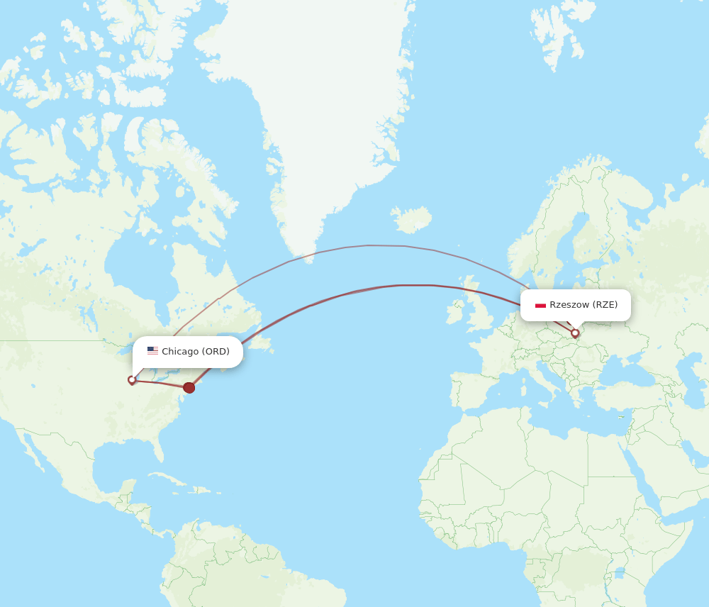 ORD-RZE flight routes