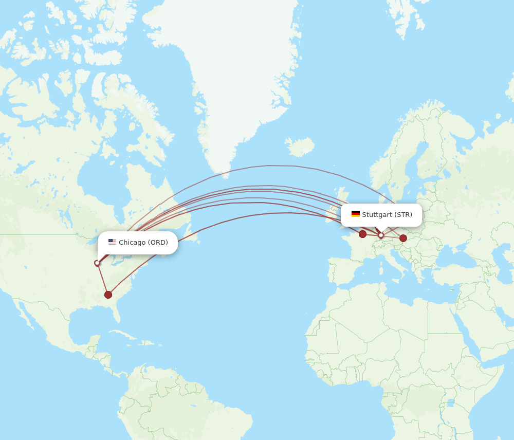ORD-STR flight routes