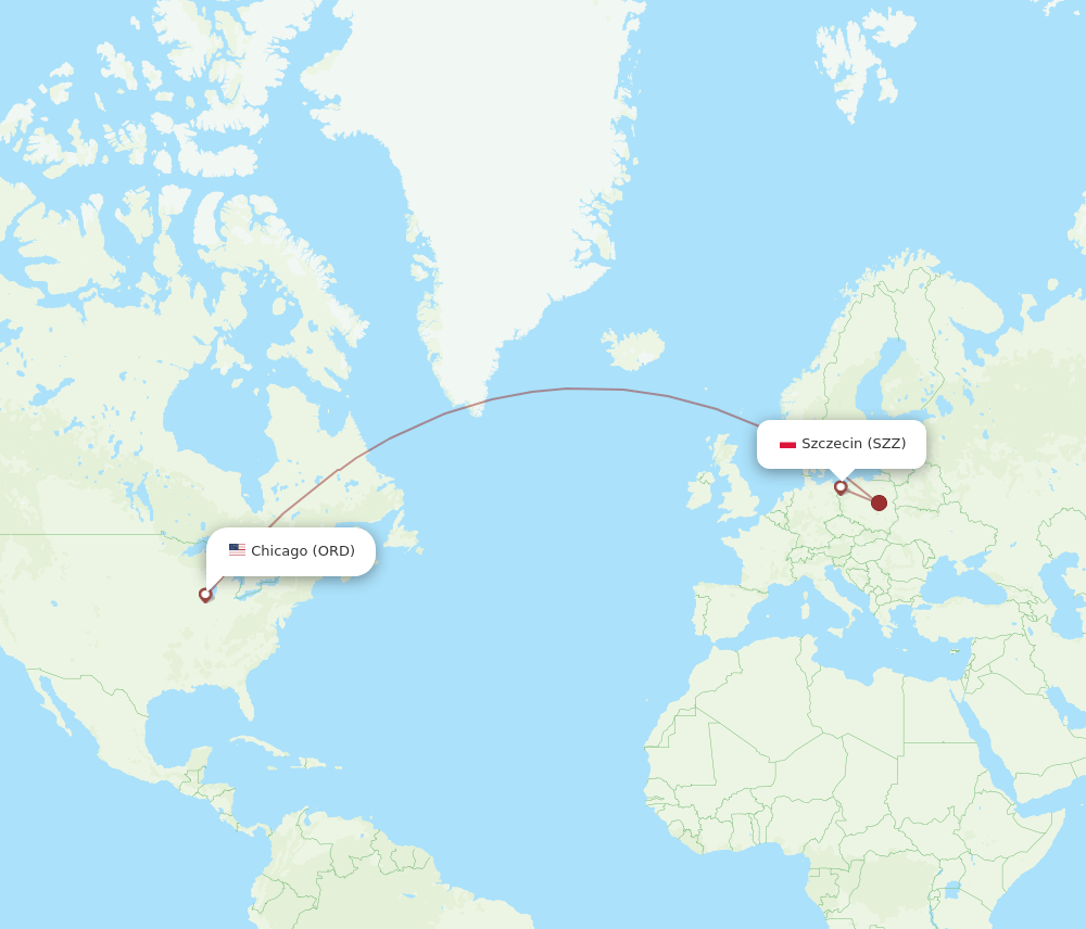 ORD-SZZ flight routes