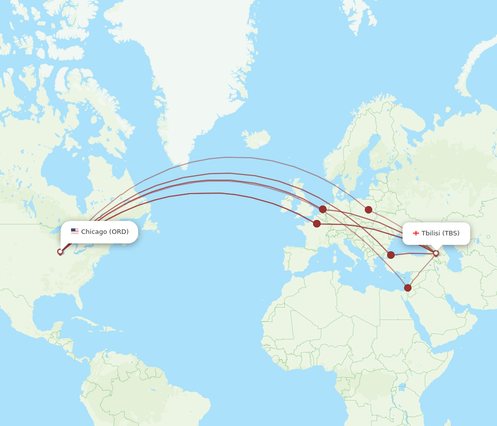 ORD-TBS flight routes