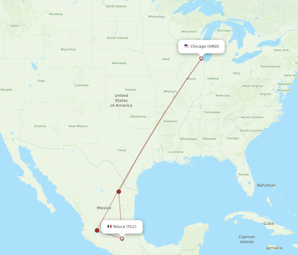 ORD-TLC flight routes